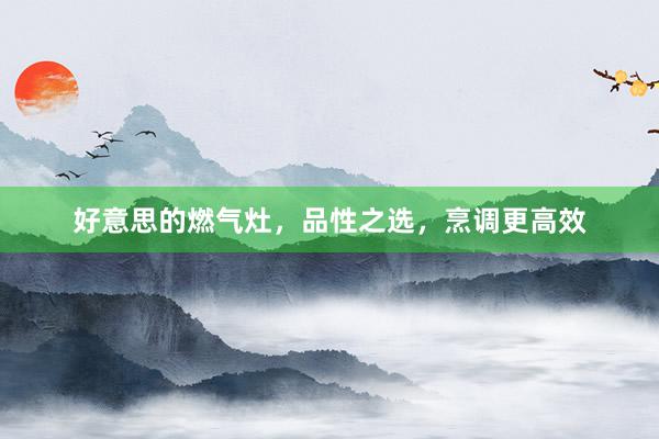 好意思的燃气灶，品性之选，烹调更高效