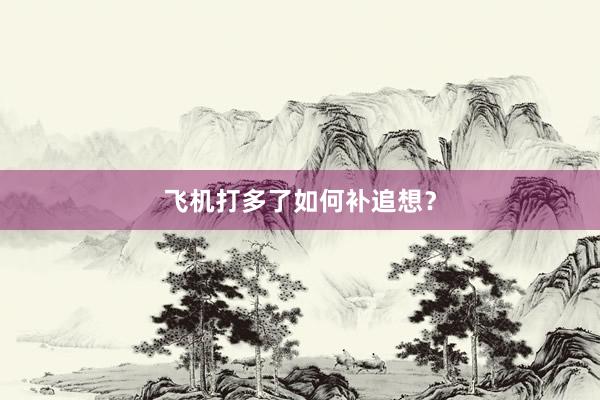 飞机打多了如何补追想？